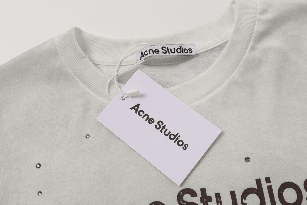 T-shirt Acne Stud Long White