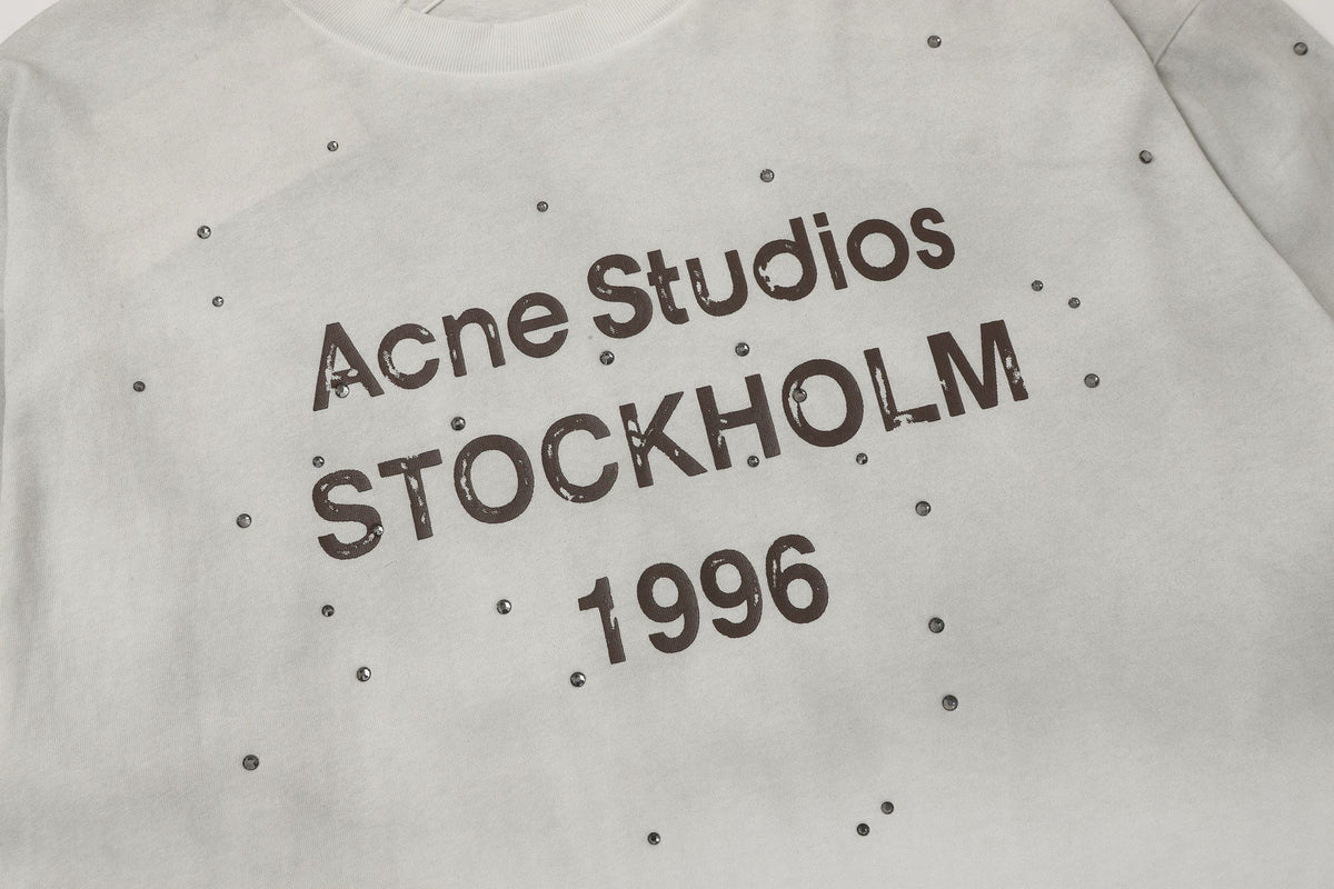 T-shirt Acne Stud Long White