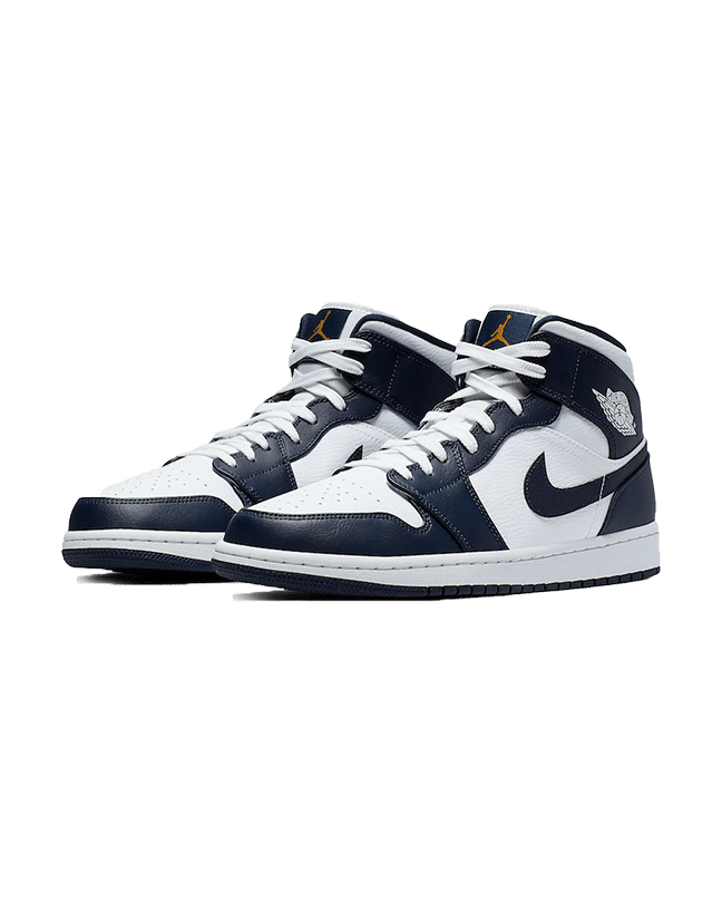 Air Jordan® 1 Mid White Metallic Gold Obsidian