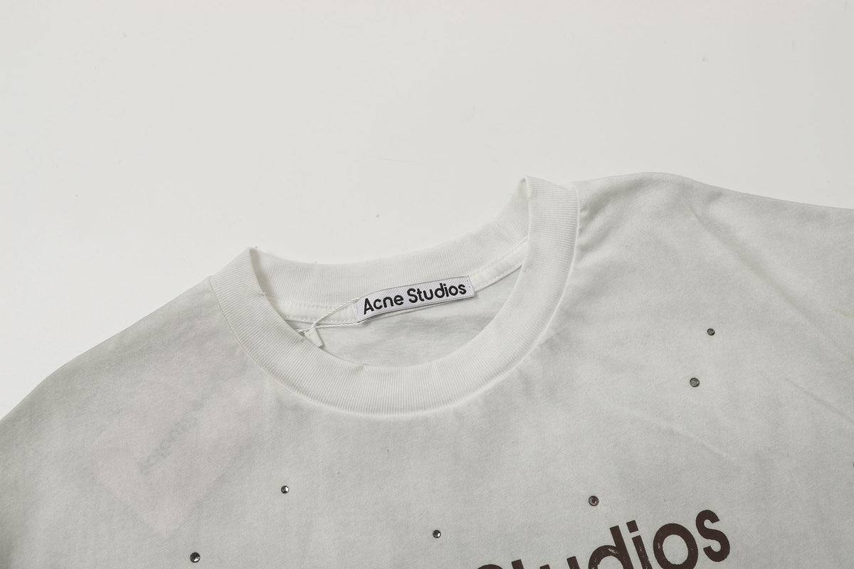 T-shirt Acne Stud Long White